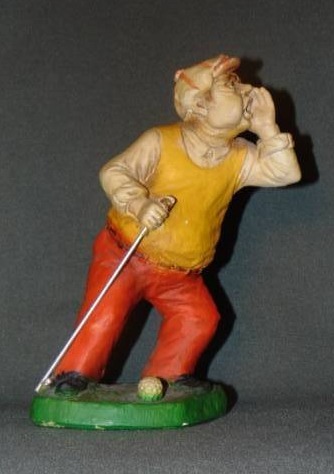lot 10012 image: Vintage Old Geezer Golfer Figurine 12 tall