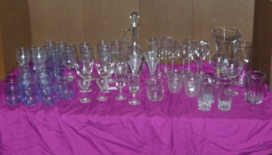 lot 14531 image: Gigantic Lot of Clear Glassware OVER 50 PIECES