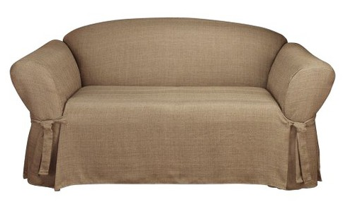 lot 146 image: Surefit Mason Loveseat Slipcover - Cocoa