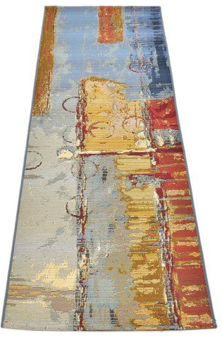 lot 29 image: Camdyn BlueRed Area Rug 22x6 R34
