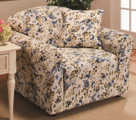 lot 40 image: Floral Chair Slipcover