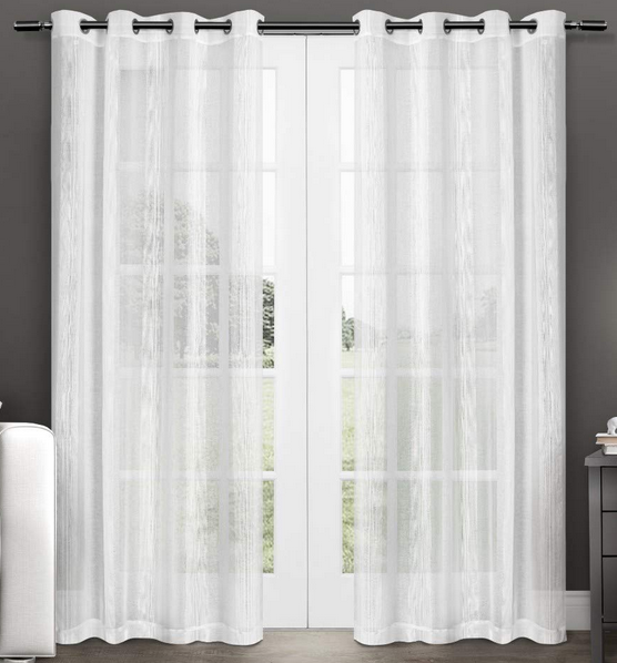 lot 53 image: Exclusive Home Penny White Curtain Set 50x108