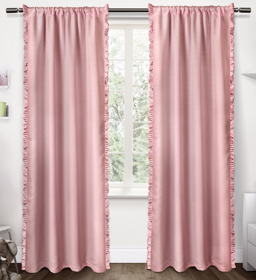 lot 56 image: Exclusive Home Ruffles Bubblegum Curtain Set 54x84