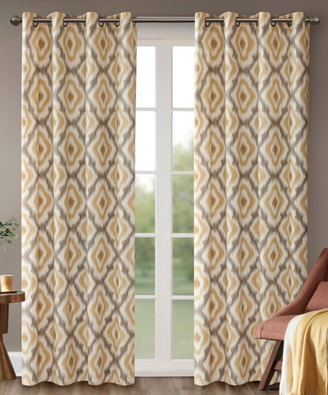 lot 68 image: INKIVY Wilson Ikat Curtain Panel Set 50x108