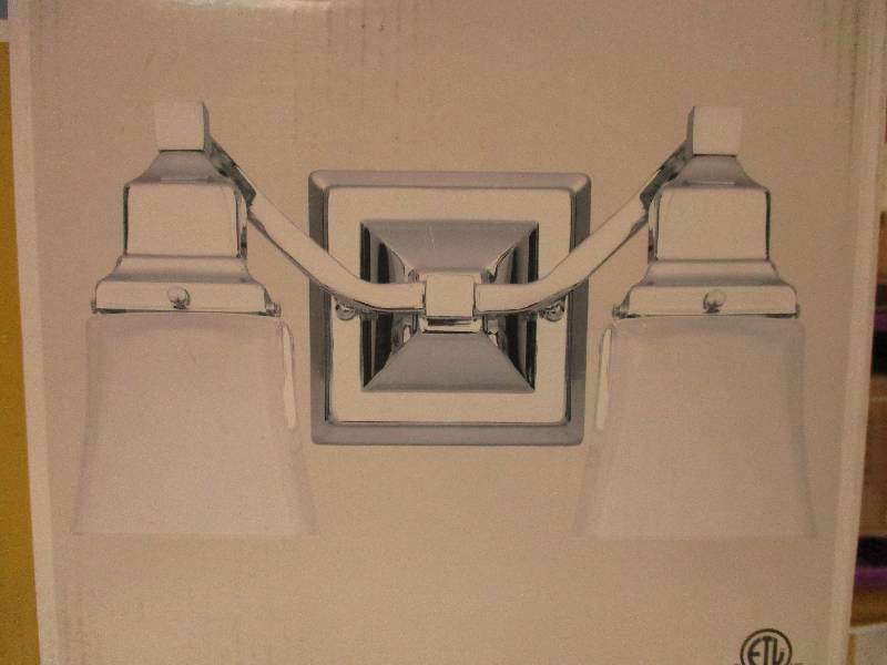 lot 73 image: Chrome 2-Light Vanity