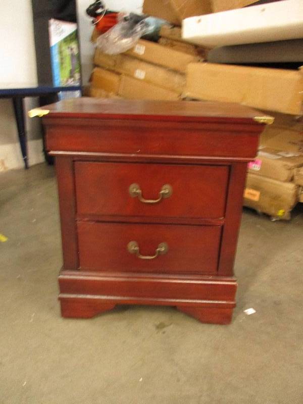 lot 206 image: Two Drawer Night Stand - minor damages
