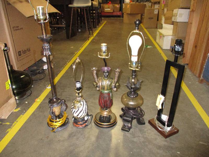 lot 217 image: Lot of Five Table Lamps