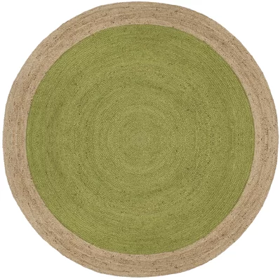 lot 235 image: Cayla Fiber Hand-Woven GreenNatural Area Rug 6 Round R5