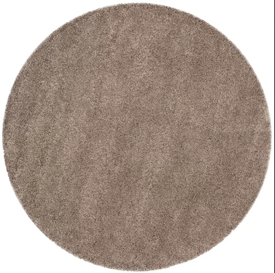 lot 240 image: Boice Taupe Shag Area Rug 67 Round R7