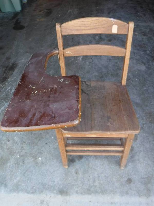 lot 12004 image: Wood students desk