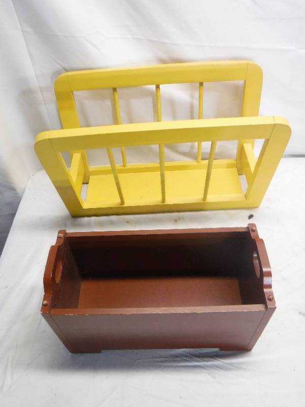 lot 12133 image: 2 wood Magazine holders