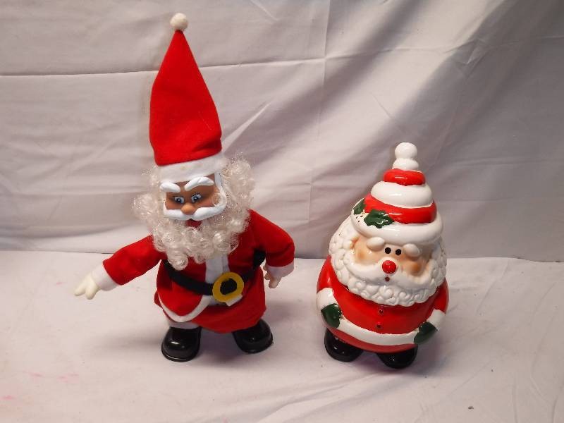 lot 12095 image: Santa cookie or candy jar and dancing santa