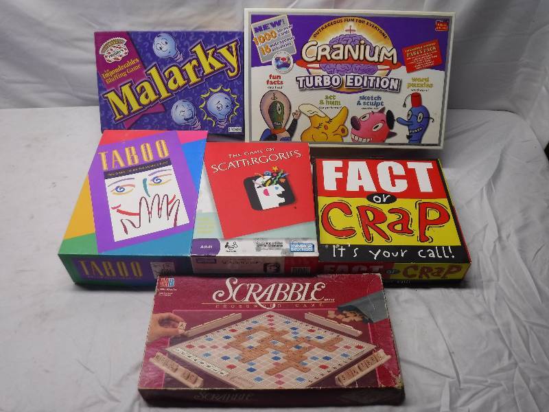 lot 12007 image: Mixed board game lot, includes fact or crap