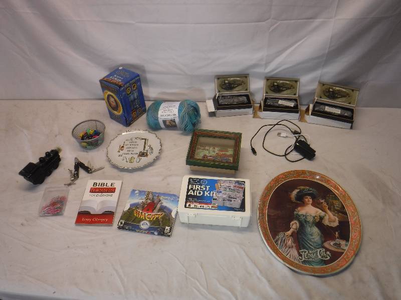 lot 12166 image: Coke item, multi tool, iron horse model  and more