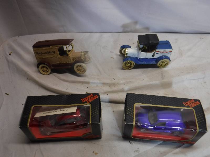 lot 12195 image: Old style truck piggy banks and limited edition pt cruiser models