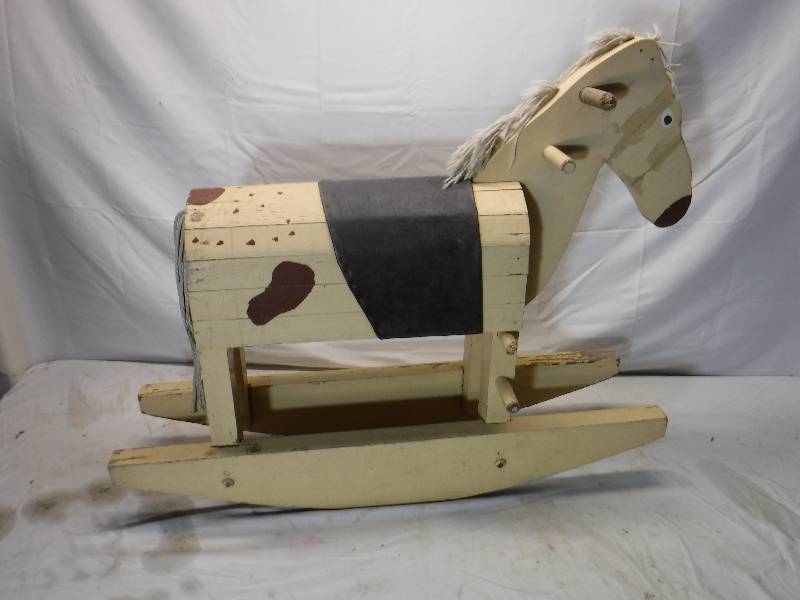 lot 12214 image: Wood rocking horse