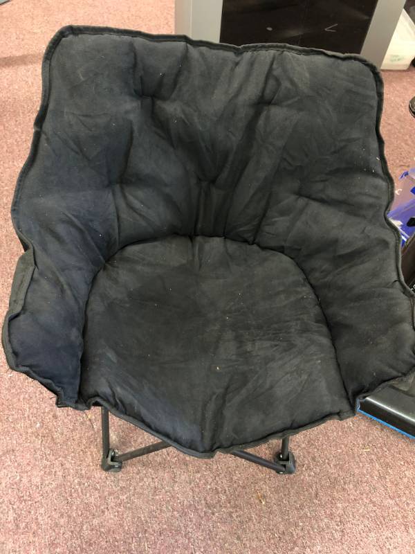 lot 1322 image: Black Plush Fold Up Chair