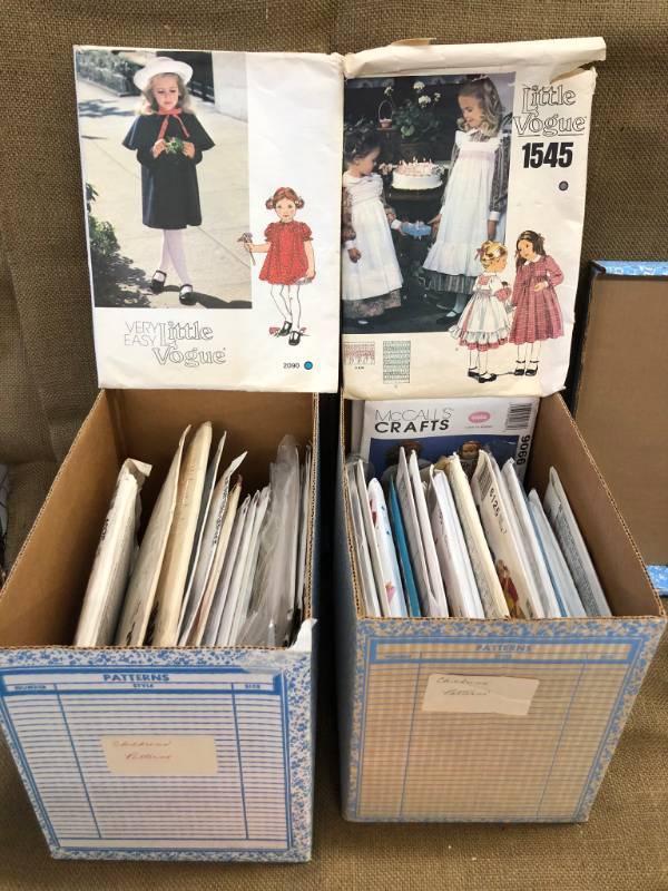 lot 1351 image: Childrens Sewing Patterns (2 Boxes)