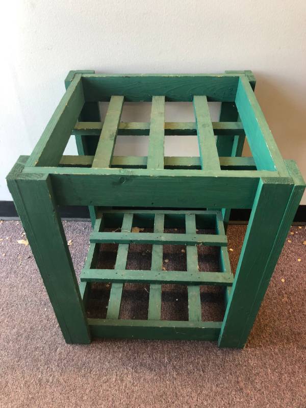 lot 1450 image: Garage or Shed Organizer for Rakes, Shovels Etc