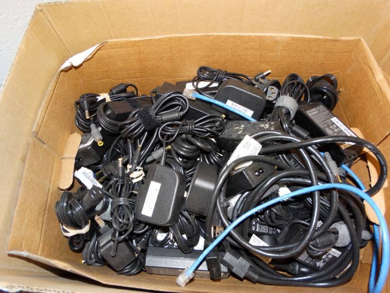 lot 16071 image: Large lot of ac adapters and chargers.