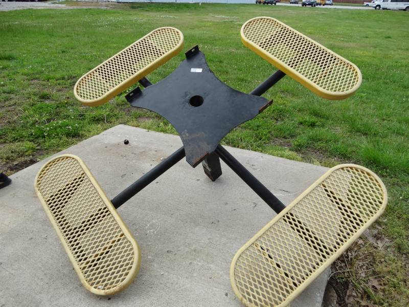lot 16141 image: Yellow bench, top part comes with it just separated.