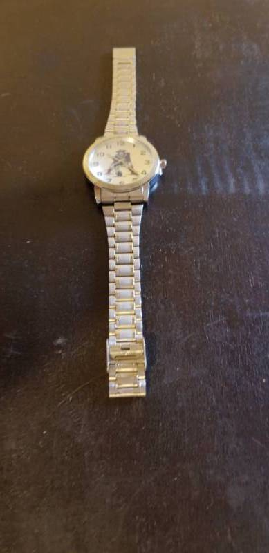 lot 5030 image: Patriot Football Watch with Metal Band - Solaray Needs Battery