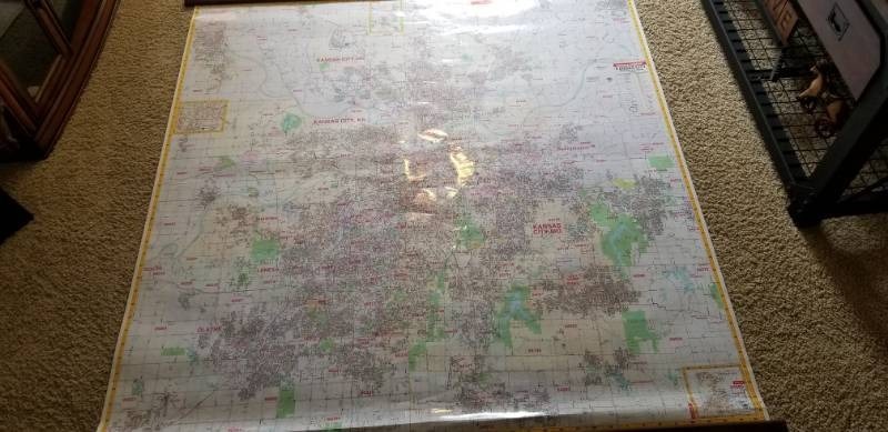 lot 17444 image: Zip Code Wall Map of KC area