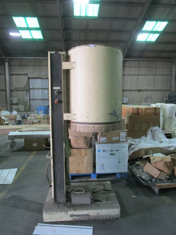 lot 6296 image: Pax 55 Gallon Drum Trash Compactor Slugger Functioning when pulled from Service