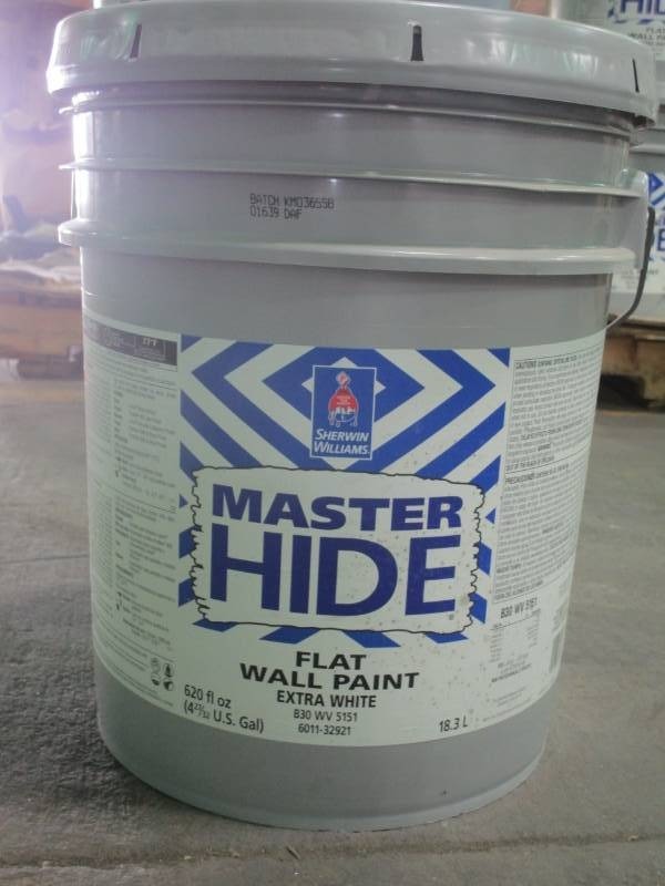 lot 6297 image: 5 Gallon MASTER HIDE Flat Wall Paint