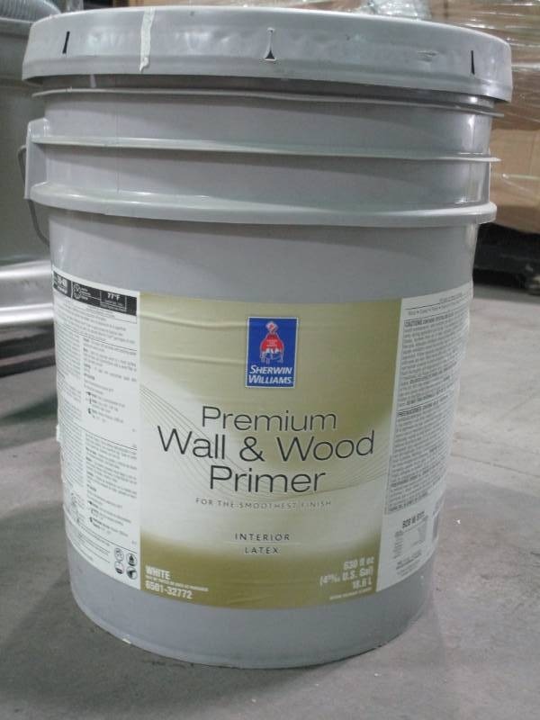 lot 6315 image: Sherwin Williams Wall and Wood Primer 5 Gallon