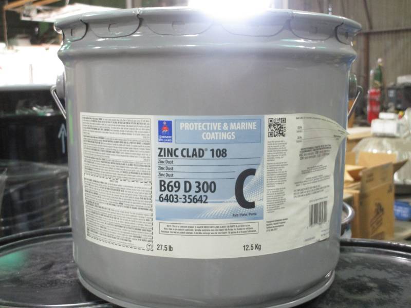 lot 6381 image: Sherwin Williams Zinc Clad Protective Marine Coating 27.5lbs