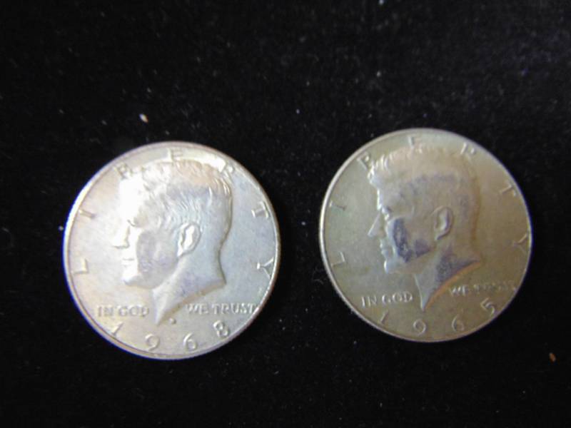 lot 7020 image: 1965 and 1968 Kennedy Half Dollar