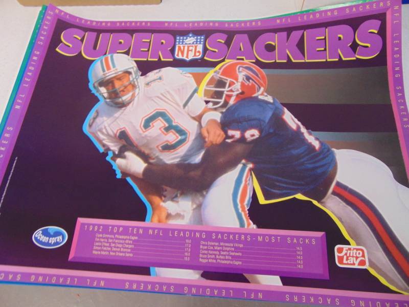 lot 7066 image: Ocean Spray Football Posters 5 Barry Sanders, Dan Marino, Jerry Rice, Troy Aikman and more