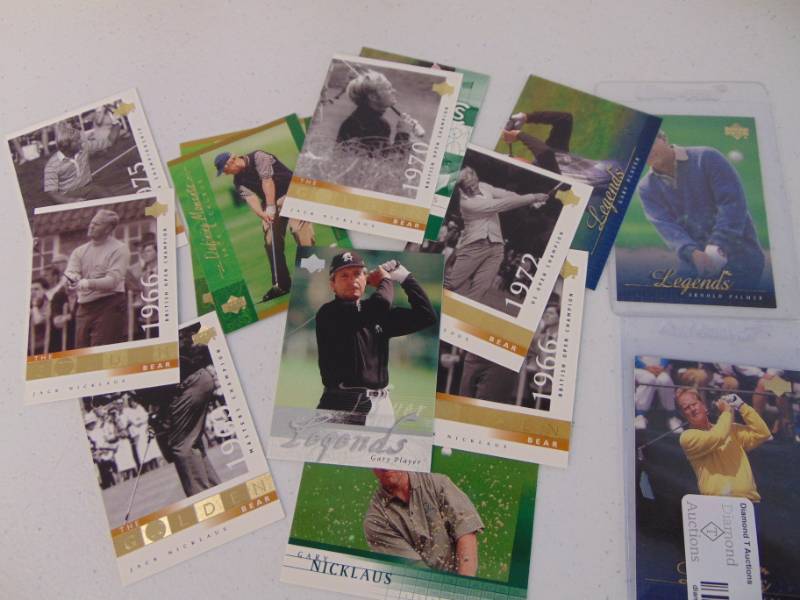 lot 7069 image: 14 Golf Cards - Jack Nicklaus, Gary Player, Arnold Palmer and More