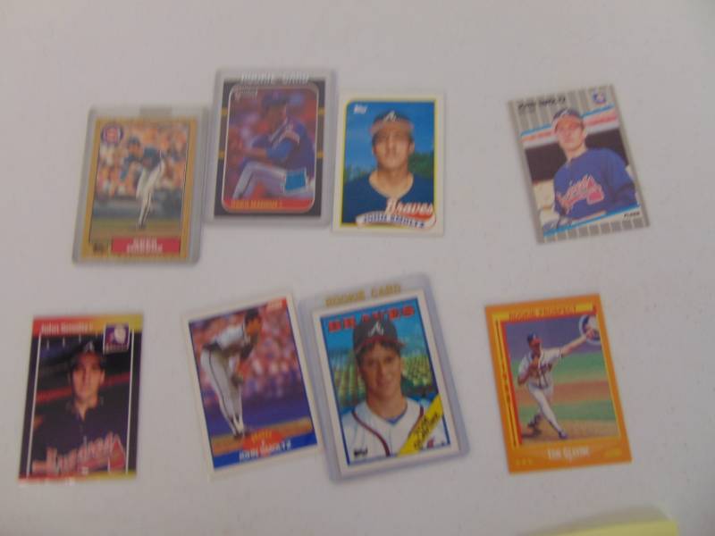 lot 7084 image: 8 Rookie Cards - Maddux, Glavine, John Smoltz - The Braves 