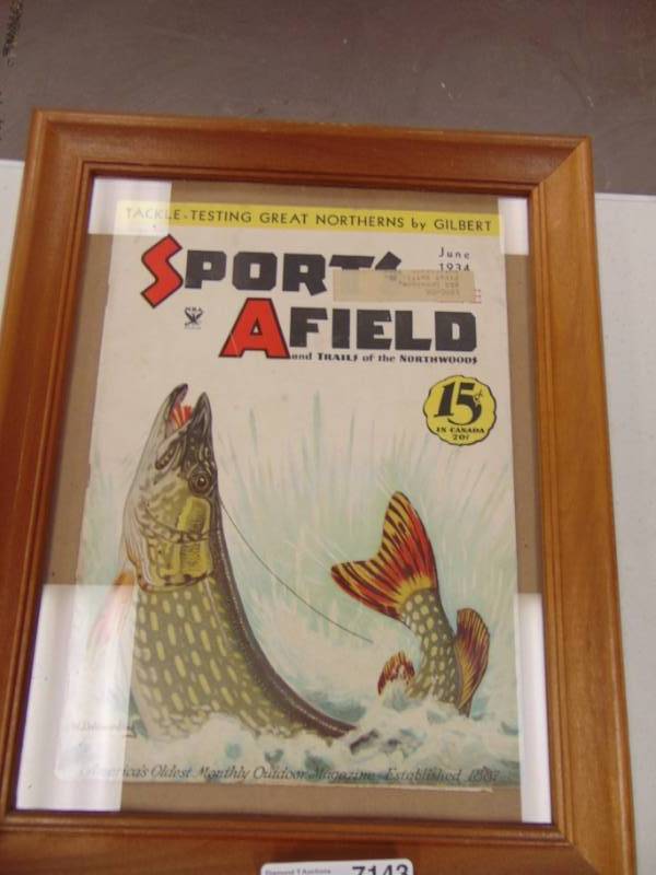 lot 7143 image: Framed Sports Afield Magazine - 1934