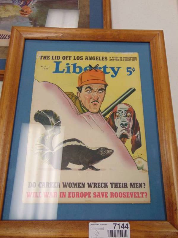 lot 7144 image: Framed - 1939 Liberty Magazine