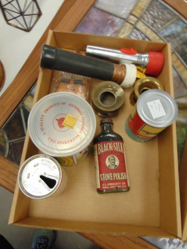 lot 7151 image: Miscellaneous Vintage Flashlights - Spittoons - Coffee Cans