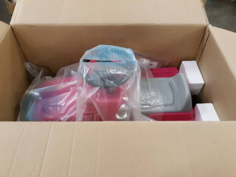 lot 8075 image: 6V Ride On Mack Truck with Trailer in Pink, Battery Powered