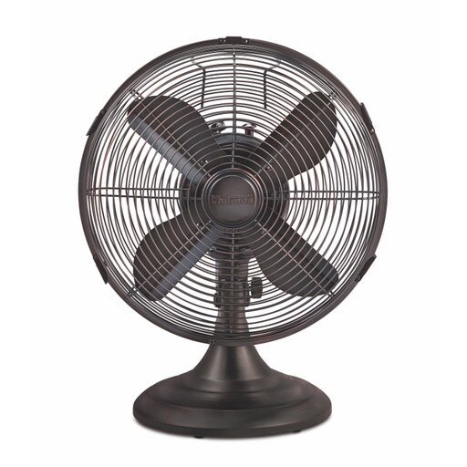 lot 8141 image: Holmes Heritage Collection 12-Inch Table Fan, Brushed Bronze HDF1206-BTU