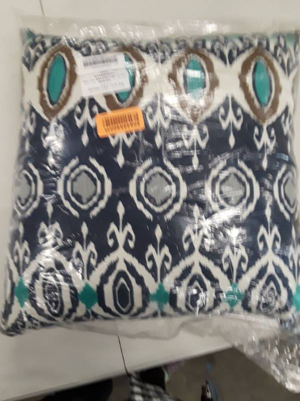 lot 8213 image: Stylish Throw Pillow - Indigo  Aqua Design