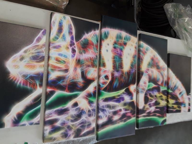 lot 8239 image: 5 Piece  Iguana Life  Digital art
