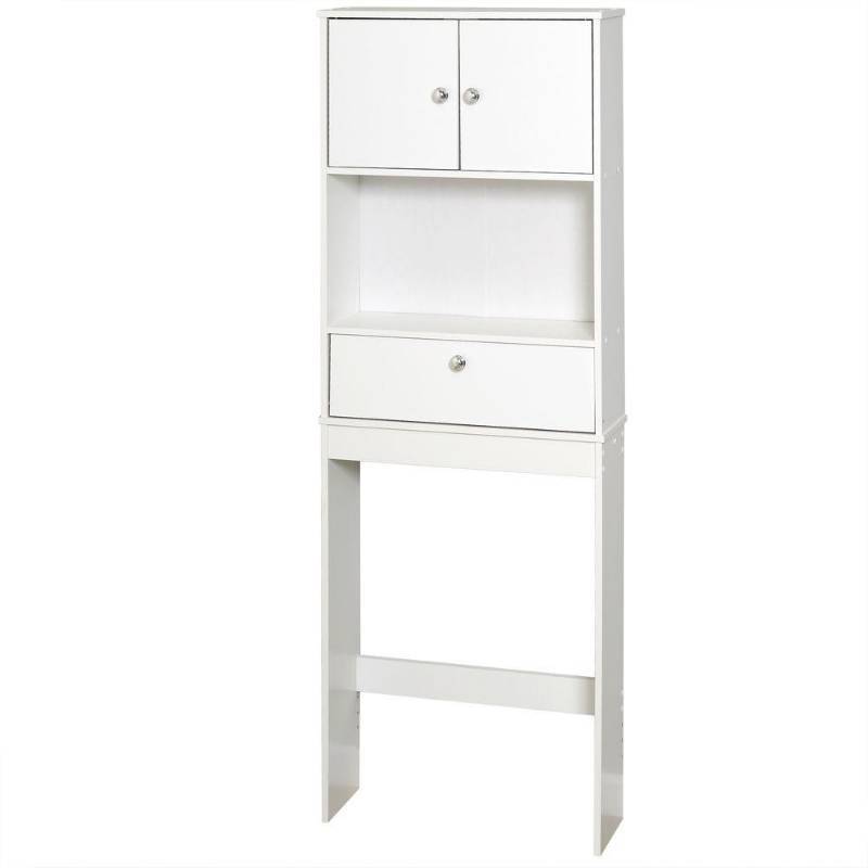 lot 8288 image: Mainstays Drop Door Bathroom Spacesaver With 2-Door Cabinet, White White Standard