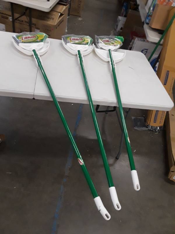 lot 8289 image: Box of 3 Libman Angle BroomDust Pan Set
