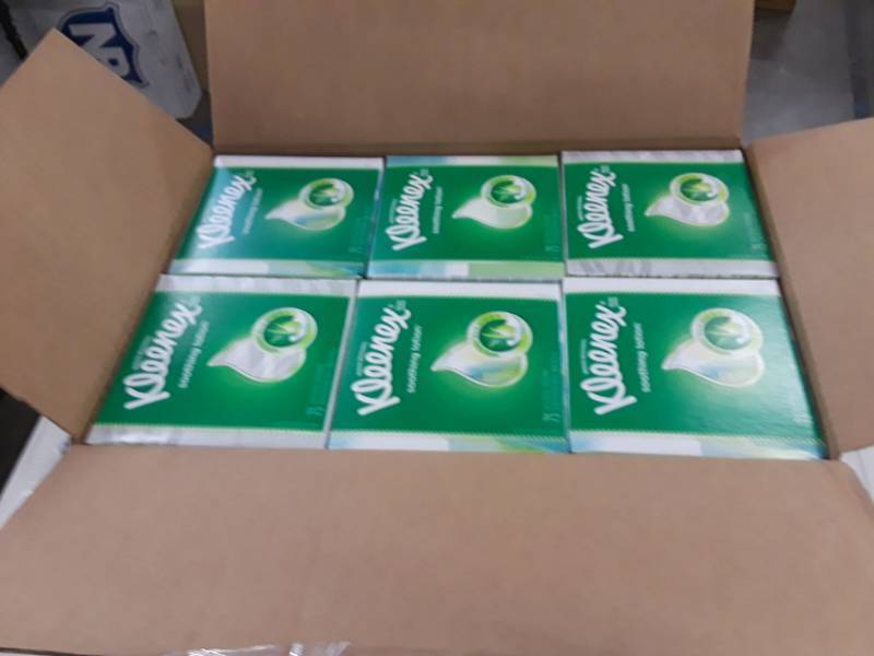 lot 8292 image: Box of 18 Kleenex Cartons