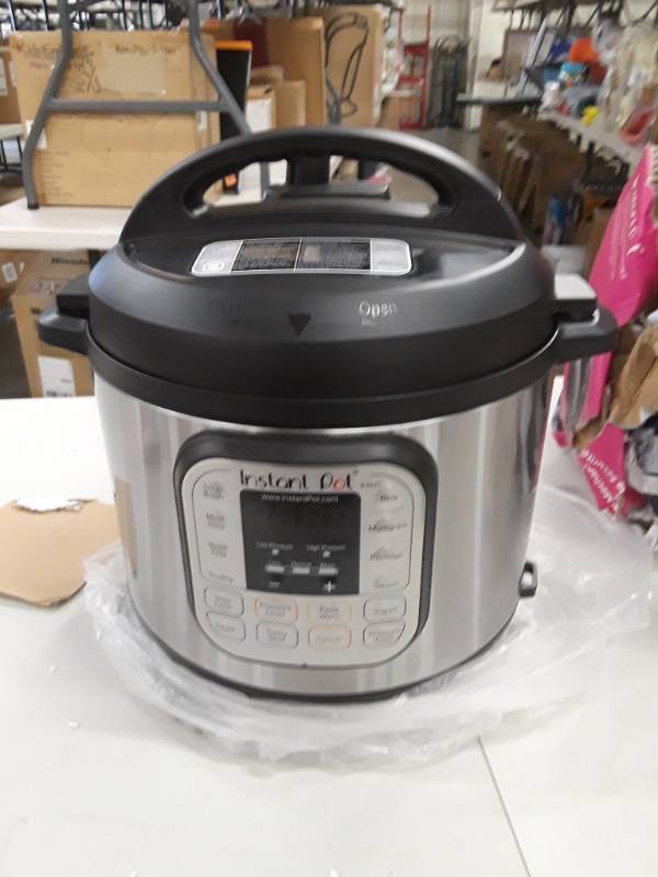 lot 8295 image: Instant Pot 7-in-1 Programmable Pressure Cooker, 6Qt1000W, Stainless Steel Cooking Pot and Exterior, Latest 3rd Generation Technology