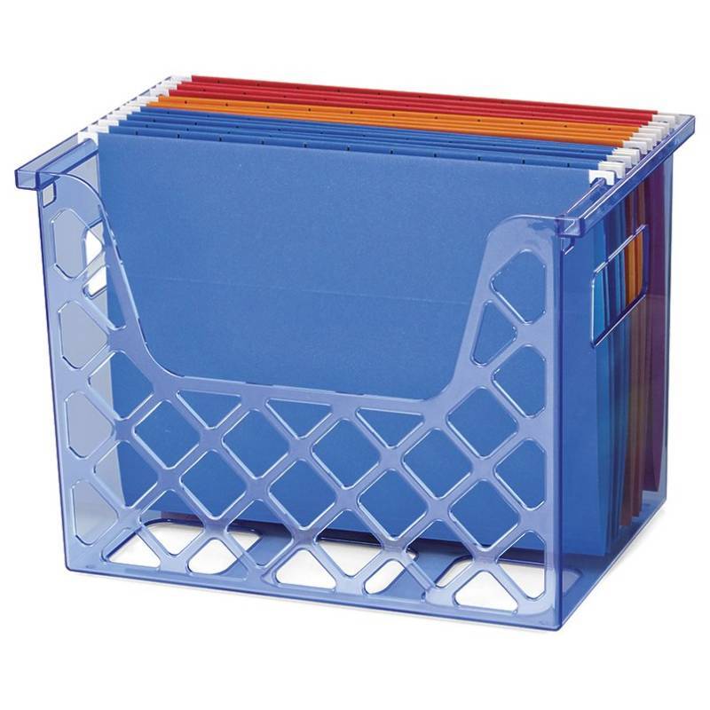 lot 8303 image: Set of 2 Officemate(R) Blue Glacier Desktop File Organizer, 10 34in. x 12 12in. x 8 58in, Blue