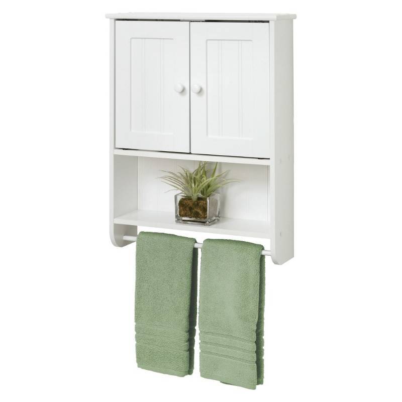 lot 8309 image: Country Cottage Wall Cabinet White Wood - Zenna Home