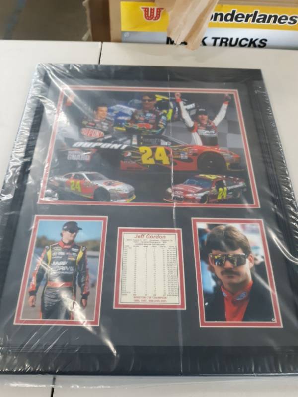 lot 8329 image: Jeff Gordon Framed Photo Collage 16 x20