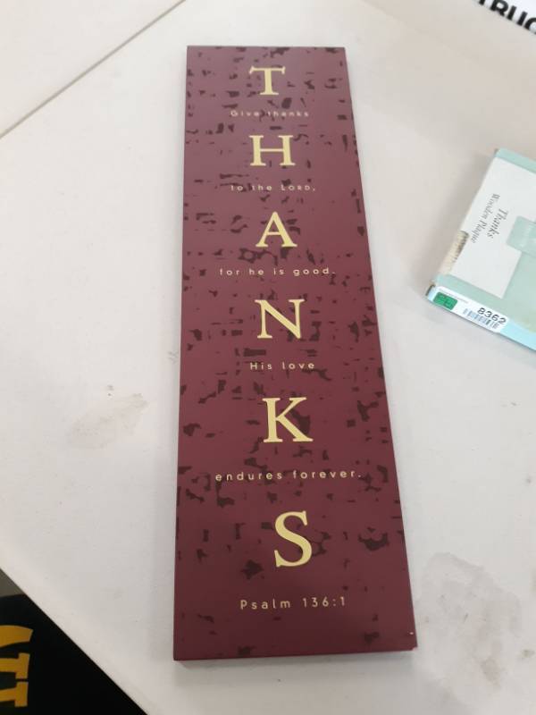 lot 8362 image: Thanks  Wooden Plaque